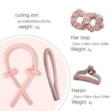 免加热卷发棒、免加热卷发工具套装、免加热卷发棒（4 件/套）含头带、发夹丝带、柔软自然的卷发和波浪、免加热睡眠卷发免加热卷发方法、女士睡眠卷发产品和卷发器，可 DIY 柔软自然的波浪和夜间睡眠造型，返校、旅行度假必备品，女士发饰 - 彩色 - 查看 11