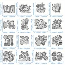 New Assorted Mini Animals, Tools, Kitchenware, Clothing, Metal Cutting Dies, Suitable For Background Decoration, Card And Greeting Card Making, Scrapbook DIY Projects, Craft Creation, Add A Special Touch To Your Project.