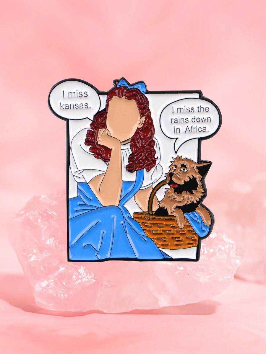 1 件装童话珐琅别针卡通女孩胸针徽章翻领别针适用于背包衣服配饰时尚珠宝礼品 - 均碼 - 查看 1