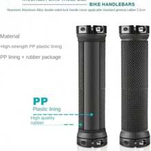 1 Coppia di Impugnature Professionali per Bicicletta, Impugnature per Manubrio Bicicletta in Lega di Alluminio con Doppio Bloccaggio a Vite, Impugnature per Manubrio Bicicletta da Montagna, Impugnature Antiscivolo in Gomma per Manubrio Bicicletta, Protezione per Manubrio Bicicletta