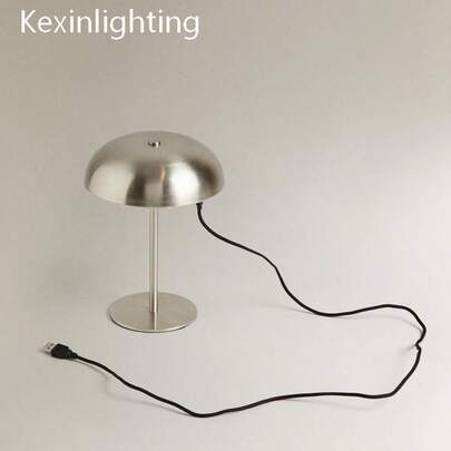 Kexinlighting 1pc Nordic Style Solid Color Iron Desk Lamp, Touch Control Lamp, 3 Color Temperatures Adjustable, Brightness Adjustable, LED Eye-Care Desk Lamp, Portable Wireless Desk Lamp