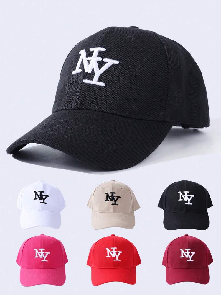 1個 レディース 無地 ニューヨークロゴ プリント ベースボールキャップ、スタイリッシュで多用途、春夏秋のアウトドアスポーツや日常着に適しています - A - 見る 12