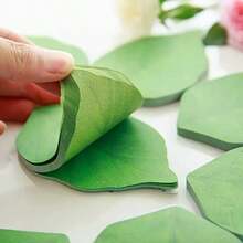 50/100 PCS Leaf Sticky Notes, Message Stickers, Small Sticky Notes, Beautiful Green Leaf-Shaped Self-Adhesive Sticky Notes, Suitable For Office, School And Home Sticky Notes - Multicolor - View 3