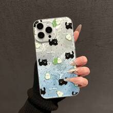 Funda para móvil verde pera con patrón de glaciar negro transparente. Compatible con phone 16, 16 Plus, 16 Pro, 16 Pro Max, 15, 15 Pro, 15 Pro Max, 15 Plus, 14, 14 Pro, 14 Pro Max, 13 Pro y 12 Pro Max. 11/X/Xsmax - transparente - Ver 4