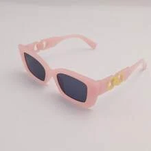 LANTEEM 1 Stück Damen Geometrische Luxus Katzenaugen Doppelschlaufen Modebrille, aus hochwertigen Materialien, angenehm zu tragen, geeignet für den Alltag, Straßenmode, Outdoor-Reisen und Strandurlaub Preppy Stil für Schulanfang rechteckige Form