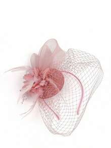 1 Pc Fascinator Hats For Women 20s 50s Vintage Pillbox Hat Kentucky Derby Fascinators Flower Veil Wedding Tea Party Hat