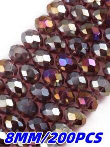 Confezione di perline distanziali sfaccettate in vetro di cristallo d'Austria con sfumatura color champagne da 4/6/8 mm, perline a rondella per la realizzazione di gioielli, braccialetti, collane, orecchini e accessori fai-da-te