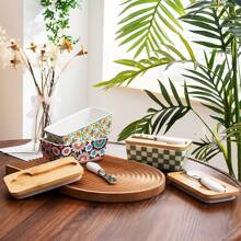 Ceramic Butter Box With Lid, European Style Household Cheese Storage Box, Kitchen Storage Box For Sealing And Preserving Freshness.