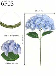 3/6/4/8PCS Artificial Hydrangea, Fake Hydrangea, Faux Plant, Spring Decoration, High-Quality Artificial Flower For DIY Wedding Bouquets, Parties, Home, Living Room, Kitchen, Garden, Hotel, Office, Study Room, Room Decor, Valentine's Day Gift,Teacher's Day,Nurse Gift,Fall Decor