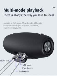 ZEALOT S67 60W Wireless Speaker, Outdoor Portable, Bluetooth Speaker, 14400mAh Long Battery, Up To 8 Hours Of Playback Time, Supports Mobile Phones/Tablets/TVs. Compatible With SD Card/USB/AUX, Serial Pairing Function, Suitable For/Car/Outdoor/Camping/Beach/Party - màu đen - Xem 12