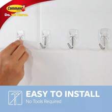 Ganchos de alambre Command pequeños (4 ganchos/5 tiras) - Transparentes: Ganchos adhesivos de pared, de plástico, capacidad de 0,23 kg, 3 cm de alto