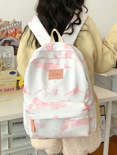 女士经典格子印花背包，时尚设计