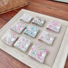 1 件碎花印花绗缝数据线收纳夹，花卉刺绣蝴蝶结，数据线分类夹，耳机线整理器套装家居收纳旅行收纳多功能收纳，适合女性、女孩旅行必需品、邮轮必需品、宿舍必需品、生日礼物、伴娘礼物、妈妈礼物、教师礼物、情人节礼物 - 彩色 - 查看 2