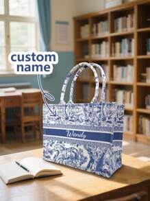 Customized Gift Customizable Personalized Large Capacity Summer Beach Bag - Portable, Elegant & Minimalist Design For Business Casual, Office, Commuting, And Special Occasions. Perfect For Teens, Business Casual, Ideal Gifts For Him, Her, Family, Friends, Girlfriend, School Supplies, For Teenagers, Junior High School Students, Middle School Students, High School Senior High School Students, College Students, University Students, Freshman, Sophomore, Underclassmen