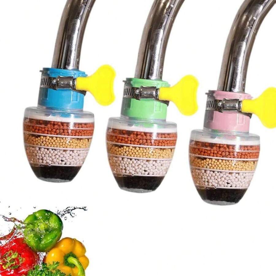 AIBIYING 3PCS Faucet Water Filter For Kitchen Sink, Activated Carbon Purifier Replacement, Easy To Install, Durable Clean Water Cartridge, Home And Office Tap Water Filter For  And Healthy Drinking - Color - View 1