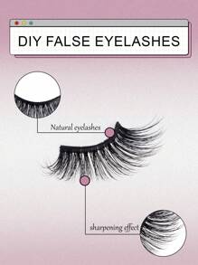 14pcs/7 Pairs Elongated Eye Lashes, Suitable For Everyday Wear