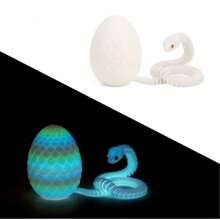 3D Printed Snake & Surprise Egg With Movable Joints - Colorful Home Office Decor Desktop Figurine, Suitable For Various Room Decorations, Great For Halloween, Christmas, Thanksgiving Gifts (Eye Style Random)