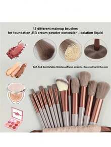 14-Piece Professional Makeup Brush Set, Ladies' Makeup Brush Set, Including Foundation, Blush And Eyeshadow Brushes, Plus 13 Additional Brushes And A Beauty Sponge, With A Matching Storage Bag, Suitable For All Skin Types, Suitable For Beginners,Brush Set,Makeup Brush Kit,Make Up Brush Set,Make Up Set Complete,Makeup Brush Set,Complete Makeup Kit,Brush Kit,Brushes Makeup Set,Makeup Gift Set - Multicolor - View 2