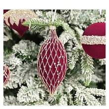 Christmas Tree Hanging Ball Set Of 10 8cm Large Velvet Christmas Decorations, Christmas Home Decoration, Plush Ball Christmas Tree Decorations, Birthdays, Parties, Stairs, Decorative Pendants, Festival Decoration Supplies Winter Room Decor Christmas Decorations Home Christmas Gifts Christmas Decor - Multicolor - View 6