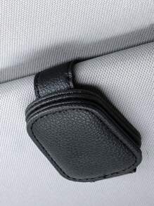 1 件皮革眼镜夹汽车遮阳板支架配件，汽车太阳镜夹，超细纤维太阳镜夹，多功能遮阳板夹，可夹卡片、票证、太阳镜 - 彩色 - 查看 2