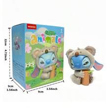 Caja ciega con el personaje Stitch en estilo tropical de MINISO, de PVC mate con accesorios de piña y coco, incluye soporte de exhibición y pegatinas coleccionables, ideal para decoración de escritorio y regalos festivos (1 pieza, entrega aleatoria) - Multicolor - Ver 10