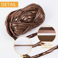 Sợi ruy băng ánh kim 100g/3.53oz dùng để móc và đan, dài 33m/36yds, thích hợp cho chăn, gối và thảm - Màu sắc ánh kim độc đáo, đồ thủ công DIY dệt túi, gối, búp bê, dự án móc - Nhiều màu - Xem 4