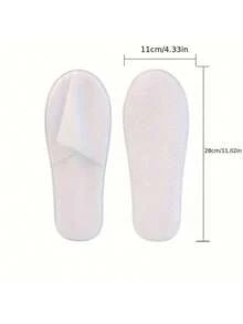 40Pairs/20Pairs  Disposable Slippers, Medium,Unisex Slippers, Wedding Waiting Slippers For The Bride, Groom, Bridesmaid And Groomsman, Spa, Hotel, Home And Travel Portable Slippers,Disposable Slippers For Guests - 白色 - 查看 3