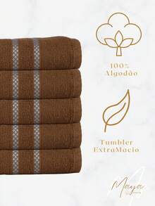 KIT 8 Toalhas CRISTAL - (4 banho + 4 rosto) 100% ALGODÃO - TOALHAS K&C - Azul - Visão 2