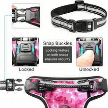 Adjustable No-Pull Dog Harness With Front & Back Leash Clips - Reflective Soft Padded Vest For Large/Medium Dogs, Comfortable Control Handle For Walking, Hiking & Outdoor Training - Pink Camo - View 6