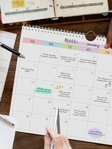 Blank Hanging Monthly Wall Calendar, Monthly Planner Notebook Without Dates, For Home Office, Back To School, Educational Supplies - A3 - View 1