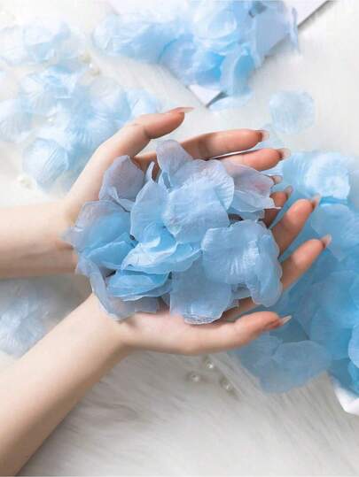 500pcs/1000pcs Artificial Rose Petals For Romantic Night, Wedding Party Decor, DIY Crafts, Valentine's Day, Date, Birthday, Graduation Gift