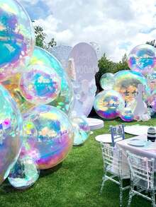 2/4 baloane folie metalice holografice cu efect 4D, potrivite pentru petrecere de ziua de naștere, petrecere a burlacilor, logodnă, petrecere de nuntă, temă Prințesa Regatul de Gheață, temă Sirenă Ocean, decor pentru petrecere baby shower; Baloane 4D colorate, potrivite pentru nuntă, zi de naștere, aniversare, petrecere la modă, întoarcerea la școală, petrecere cu tematică de vară, decorațiuni pentru petrecere.