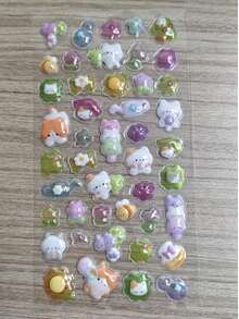 3D 可爱卡通猫贴纸 - 可爱蓬松可重复使用防水贴纸，适用于计划器、日记本、剪贴簿、笔记本电脑、手机壳、平板电脑装饰（产品空心） - 彩色 - 查看 9