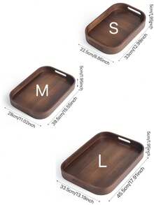 1 件带手柄的胡桃木托盘，用于盛放食物、小吃、饮料、寿司、牛排、披萨、甜点、蛋糕、面包、早餐托盘、咖啡托盘、茶托盘、冷盘 - 紫紅色 - 查看 7