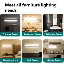 1pc /2pcs LED Sconce Light Bar, Learning Desk Lamp,USB Plug-In With Button Switch, Adjustable Brightness & 3 Color Modes (3000K, 4000K, 6000K), Magnetic Mount, Detachable Plastic Fixture, Ideal For Students, Home Office,Dimmable For Kitchen/Shelf/Cabinet/Desk, 5V, No Battery Required,Cabinet Lighting - LED Light Bar - View 3