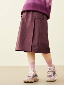 mini bala 女童户外工装裙 2025年秋季母女装 - 酒紅 - 查看 2