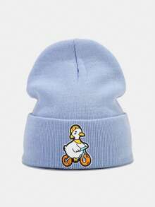 1pc Kids Hat, Boys Knitted Beanie, Girls Autumn/Winter Warm Knit Cap, Unisex Children Cold Weather Hat, Cartoon Embroidered Knitted Hat, Suitable For School, Outdoor, Casual, Travel, Party In Autumn/Winter - Multicolor - View 26