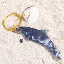 可爱海洋主题钥匙扣，海马、海星、虾、贝壳装饰，简约设计，适合暑假、上学、汽车等场合，哥特风、Y2K风格，圣诞节礼物，可作包包挂饰，送给老师、朋友、姐妹的礼物创意