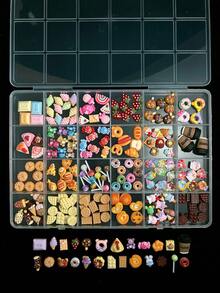 1Box New Creative Milk Chocolate Ice Cream Biscuits Resin Nail Charms 3D Realistic Colorful Donut Bread Nail Art Decorations For DIY Hairpin Nails Parts - 彩色 - 查看 6