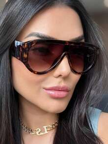 Gafas de moda envolventes y sobredimensionadas de estilo retro, gafas de estilo vintage elegante para pareja, para eventos al aire libre, uso diario, diseño casual y sencillo para verano, playa, vacaciones y viajes - Multicolor - Ver 20