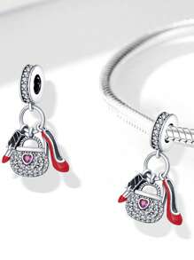 1 Set de bolso con lazo y dije con forma de tacón alto con cuentas, joyería elegante para damas, apta para manualidades de collares o pulseras, para uso diario o como regalo