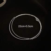 1pc Simple And Exquisite Double-Layer Smooth Chain Bracelet With Unique Design (Random Buckle)