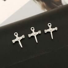 3 件 DIY 时尚星星吊坠铜镶嵌锆石镀 18K 金银珠宝吊坠