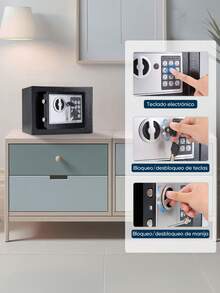 Caja Fuerte Digital De Alta Seguridad Con Código Y Llave - Negro - Ver 8