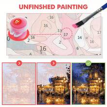 Adult Digital Painting: From Beginner To Advanced Digital Painting Kit - Fun Adult DIY Art And Craft Project - Kit Includes - Canvas Painting, 3 Brushes, Acrylic Paints, Home Decor Art Kit (Night Street Cafe, 16x20 Inch Unframed)