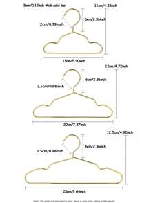 10pcs 15/20/25cm Gold Metal Plated Clothing Hangers For Children & Pets, Wardrobe, Closet, Bathroom, Store Decoration, All Season