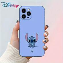 Disney Funda de teléfono con licencia de Disney, estilo de dibujos animados Stitch para IPhone 16/15/14/13/12/11 PRO/PLUS/Pro Max/XS/XXS, regalo lindo, adorable y perfecto. Imagen de papel tapiz estilo Ins.