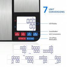 FODWET Dual Platform Digital Kitchen And Food Scale, 11 Pound Capacity And Precision 16oz Capacity, Black With Stainless Steel Weight Grams And Ounces For Cooking, Baking, And Jewelry Weighing (3*AAA Batteries Cluded)