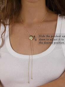 1pc Western Style Cowgirl Hat Necklace, Adjustable Long Chain Y-Necklace With Delicate Silver/Gold Bolo Tie Pendant, Fashionable Country Jewelry Gift - Y-shaped Long Necklace for Women - View 4