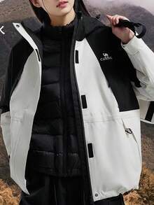 CAMEL CROWN Three-Proof Down Jacket For Men And Women Three-In-One Waterproof Thickened Mountaineering Clothing - Phantom Black Warm White - View 3